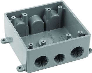 Carlon E382DE Switch Box, 2 -Gang, 7 -Outlet, PVC, Gray