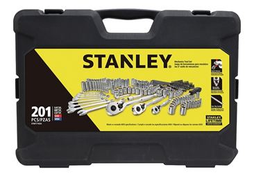 Stanley COLORmaxx Series STMT71654 Mechanics Tool Set, 201-Piece, Chrome Vanadium Steel, Chrome, Silver