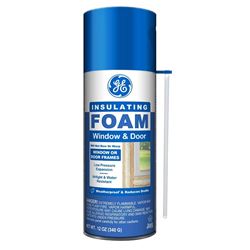 GE 2744170 Window & Door Foam, Pale Yellow, 24 hr Functional Cure, 12 fl-oz Aerosol Can, Pack of 6