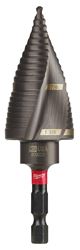 Milwaukee SHOCKWAVE Impact Duty 48-89-9249 Step Drill Bit, 7/8 to 1-1/8 in Dia, Spiral Flute, 2-Flute, Hex Shank