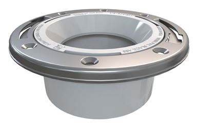 Oatey 43499 Closet Flange, 4 in Connection, PVC, White, For: 4 in Pipes