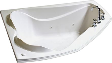 Maax Cocoon 6054 Series 102724-091-001 Bathtub, 38 to 76 gal, 59-3/4 in L, 53-7/8 in W, 21 in H, Corner Installation