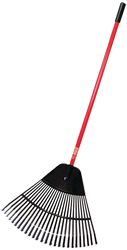 BULLY Tools 92624 Leaf Rake, Poly Tine, 26-Tine, Fiberglass Handle, 41 in L Handle