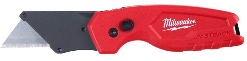 Milwaukee FASTBACK Series 48-22-1500 Compact Utility Knife, 1.27 in L Blade, 0.02 in W Blade, Steel Blade, 1-Blade