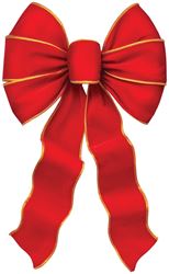 Holidaytrims 6910 Deluxe Bow, Red/Gold Braid Edge, Pack of 12