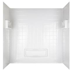 Peerless Distinction Series 39094-HD Bathtub Wall Set, 31-1/4 in L, 55-3/4 to 60 in W, 60 in H, Polycomposite, Tile Wall