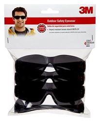 3M 90835-00000B Safety Eyewear, Scratch-Resistant Lens, Polycarbonate Lens, Wraparound Frame, Plastic Frame, Gray Frame