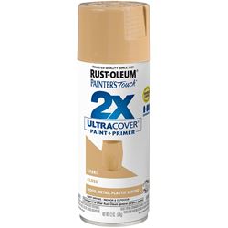 Rust-Oleum Painters Touch 2X Ultra Cover 334037 Spray Paint, Gloss, Khaki, 12 oz, Aerosol Can