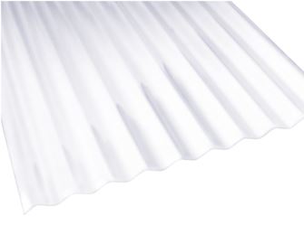 Palruf 100423 Corrugated Roofing Panel, 8 ft L, 26 in W, 0.063 in Thick Material, PVC, Clear, Pack of 10