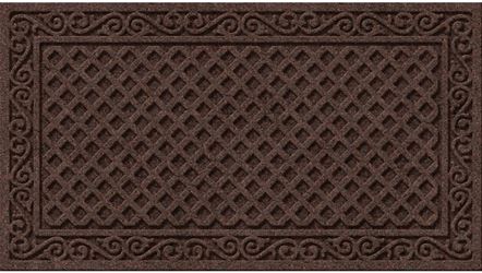 Apache Mills Textures AP883-1403F Door Mat, 30 in L, 18 in W, Iron Lattice Pattern, Plastic Surface, Walnut