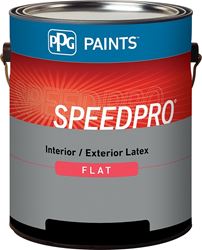 PPG SPEEDPRO 14-650/01 Interior Paint, Flat Sheen, White, 1 gal, 400 to 500 sq-ft/gal Coverage Area, Pack of 4