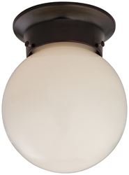 Boston Harbor Single Light Ceiling Fixture, 120 V, 60 W, 1-Lamp, A19 or CFL Lamp, Bronze Fixture
