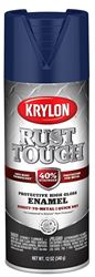 Krylon Rust Tough K09265008 Enamel Spray Paint, Gloss, Navy Blue, 12 oz, Can, Pack of 6