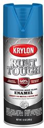 Krylon Rust Tough K09271008 Enamel Spray Paint, Gloss, Safety Blue, 12 oz, Can, Pack of 6