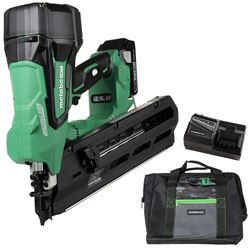 Metabo HPT NR1890DRSM Strip Framing Nailer, Battery Included, 18 V, 3 Ah, 47 Magazine, 21 deg Collation, Nail Fastener