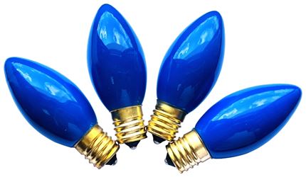 Hometown Holidays 16594 Replacement Bulb, 7 W, Intermediate Lamp Base, Incandescent Lamp, Ceramic Blue Light