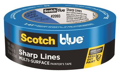 ScotchBlue Sharp Lines 2093-36NC Painters Tape with Edge-Lock, 60 yd L, 1.41 in W, Blue