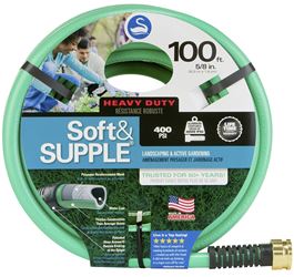 Swan SNSS58100 Garden Hose, 100 ft L, Rubber/Vinyl, Green