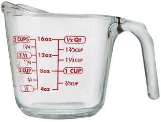 Anchor Hocking 551770L13 Measuring Cup, Glass, Clear, Pack of 4