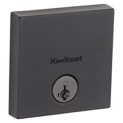 Kwikset Signature Series 258 SQT 514 SMT Deadbolt, 1 Grade, Keyed Key, Zinc, Iron Black, 2-3/8, 2-3/4 in Backset