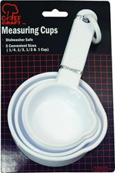 Chef Craft 20920 Measuring Cup Set, Metric Graduation, Plastic, White