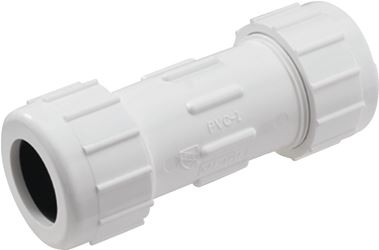 B & K 160-103 Double Seal Coupling, 1/2 in, Compression, PVC