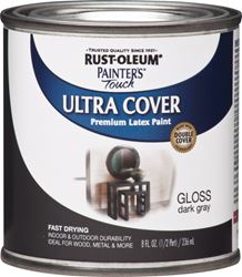 Rust-Oleum 1986730 Enamel Paint, Water, Gloss, Dark Gray, 0.5 pt, Can, 120 sq-ft Coverage Area