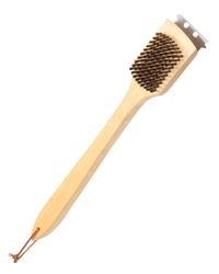 Omaha Grill Brush, 3-1/4 in L Brush, 2 in W Brush, Stainless Steel Bristle, Stainless Steel Bristle, 18 L