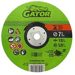 Gator 9641 Cut-Off Wheel, 7 in Dia, 1/8 in Thick, 5/8 in Arbor, Aluminum Oxide Abrasive