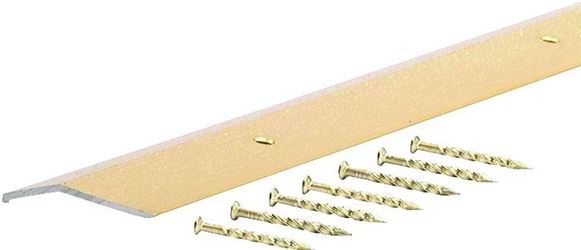 M-D 79152 Carpet Trim, 72 in L, 1.38 in W, Fluted Surface, Aluminum, Satin Brass