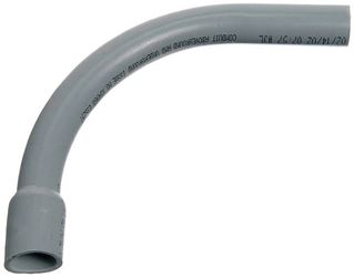 Carlon UA9AEB-CTN Elbow, 3/4 in Trade Size, 90 deg Angle, SCH 80 Schedule Rating, PVC, Bell End, Gray