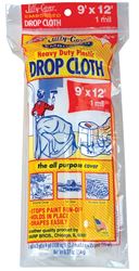 Warps EC-912 Drop Cloth, 12 ft L, 9 ft W, Plastic, Clear, Pack of 24