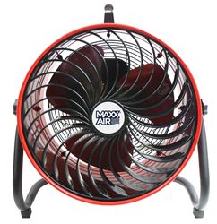 MaxxAir HVFF16TRED Floor Fan, 120 V, 3-Speed, 1350 rpm Speed, 1600 cfm Air, Black/Red