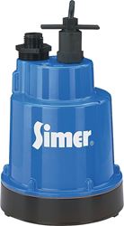 Simer Geyser 2300 Submersible Utility Pump, 1-Phase, 5.6 A, 115 V, 0.25 hp, 1-1/4 in Outlet, 1320 gph, Aluminum