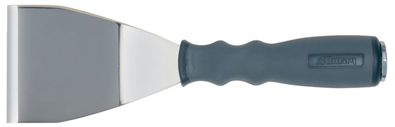 Allway Tools BS3 Paint Scraper, 3 in W Blade, Bent Blade, Steel Blade, Nylon Handle, Soft Grip Handle