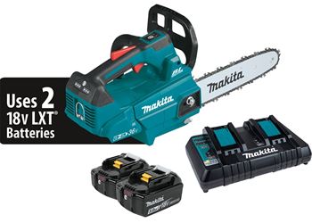 Makita XCU08PT Chainsaw Kit, Battery Included, 5 Ah, 18 V, Lithium-Ion, 14 in L Bar, 3/8 in Pitch