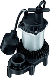 Simer 2161 Sump Pump, 1-Phase, 3.9 A, 115 V, 0.25 hp, 1-1/2 in Outlet, 20 ft Max Head, 1500 gph, Thermoplastic