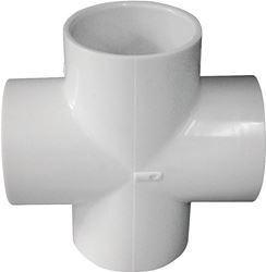 Lasco 420020BC Pipe Cross, 2 in, Slip, PVC, White, SCH 40 Schedule