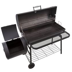 Char-Broil 21201571 Deluxe Offset Charcoal Smoker Grill, 3 -Grate, 925 sq-in Primary Cooking Surface, Black, Steel Body