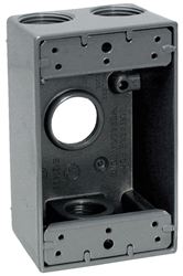 Teddico/Bwf B5-2V Outlet Box, 1-Gang, 4-Knockout, 4-1/2 in, Metal, Gray, Powder-Coated