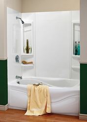 Maax Finesse Series 101594-000-129 Bathtub Wall Kit, 33-1/2 in L, 61 in W, 59 in H, Polystyrene, Smooth Wall