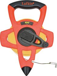 Crescent Lufkin FE100 Tape Measure, 100 ft L Blade, 1/2 in W Blade, Fiberglass Blade, ABS Case, Orange Case