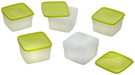 Arrow Plastic 04201 Storage Container, 1 pt Capacity, Plastic, Clear, 4-1/4 in L, 4-1/4 in W, 6-1/4 in H, Pack of 6