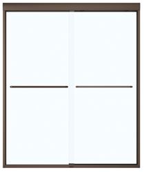 Maax Aura 135665-900-172 Shower Door, Clear Glass, Tempered Glass, Semi Frame, 2-Panel, Glass, 1/4 in Glass