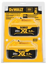 DeWALT DCB206-2 Battery Pack, 20 V Battery, 6 Ah, 1 hr Charging