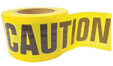 CH Hanson 16030 Reinforced Barricade Tape, 500 ft L, 3 in W, Yellow, Polyethylene