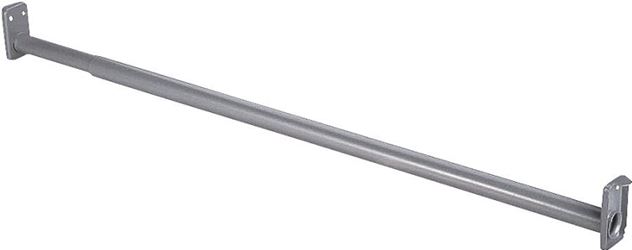 Prosource 21090ZCX-PS Adjustable Closet Rod, 96 to 150 in L, Steel, Silver