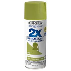 Rust-Oleum Painters Touch 2X Ultra Cover 334065 Spray Paint, Satin, Eden, 12 oz, Aerosol Can