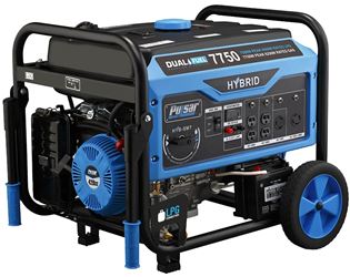 Pulsar PG7750B/7500B Dual Fuel Generator, 8.3 A, 12/240 VAC, Gasoline, 13 hr Run Time, Electric, Recoil Start