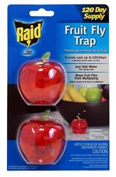 Raid 2PK-FFTA-RAID Fruit Fly Trap, Solid, Sweetish, 2/PK